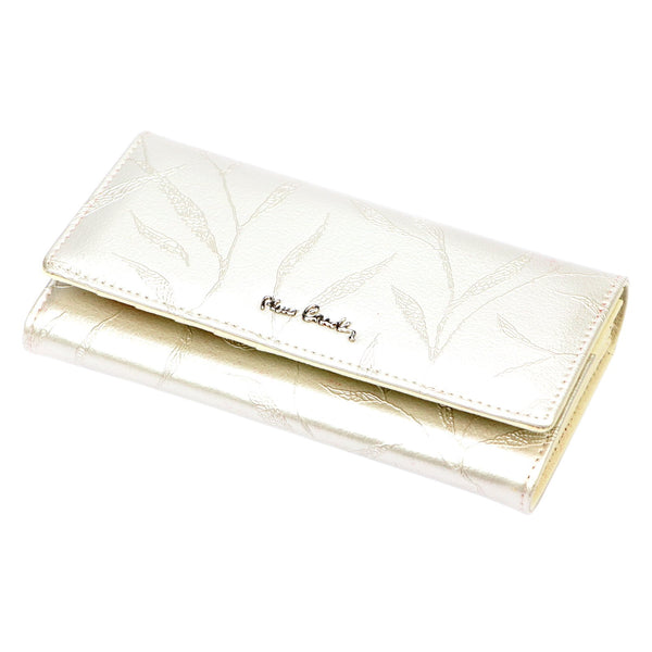 Pierre Cardin 02 LEAF 100 kreminė natūralios odos piniginė cream