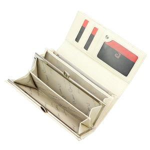 Pierre Cardin 02 LEAF 100 kreminė natūralios odos piniginė cream