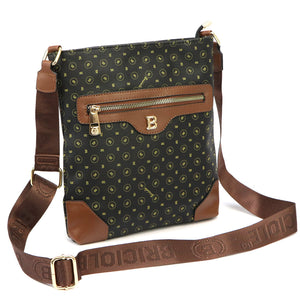 BRICIOLE 4124# juoda ir ruda eko odos rankinė czarny + brąz