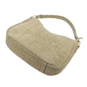 Luka 24-085 CROCO GOLD pilkai rusva odinė rankinė taupe