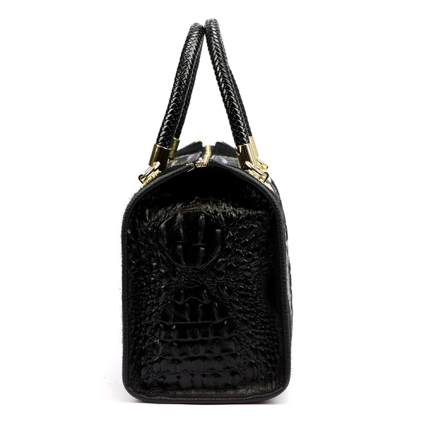Luka 25-088 CROCO juoda odinė rankinė czarny