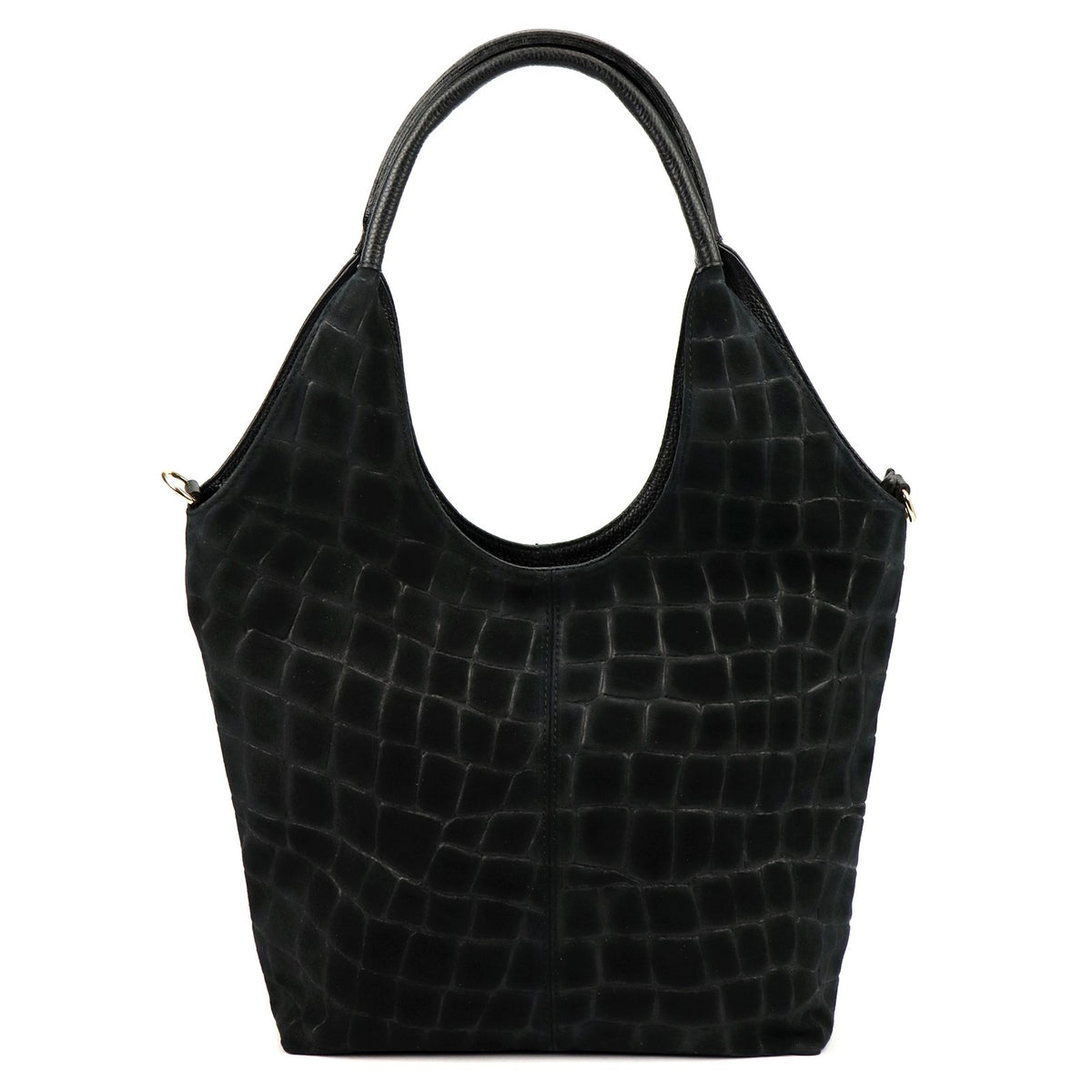 Luka 26-013 CROCO juoda odinė rankinė czarny