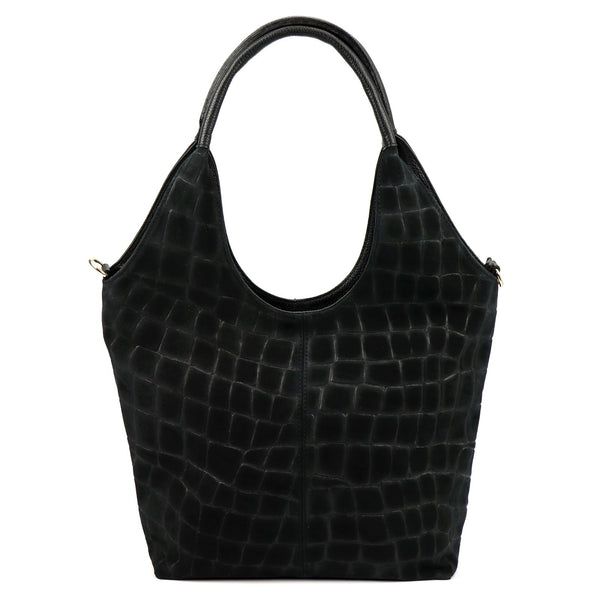 Luka 26-013 CROCO juoda odinė rankinė czarny