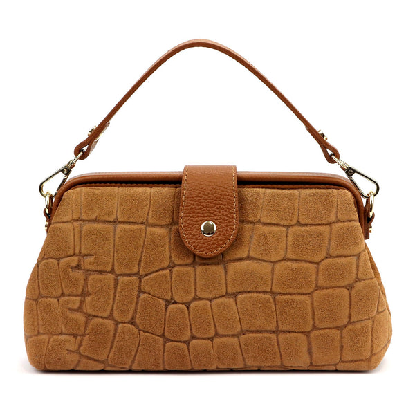 Luka 26-156 CROCO camel-2 natūralios odos rankinė camel-2