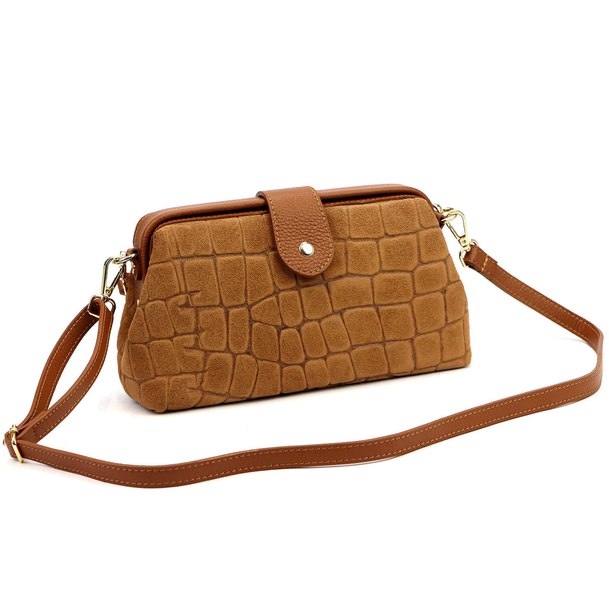 Luka 26-156 CROCO camel-2 natūralios odos rankinė camel-2