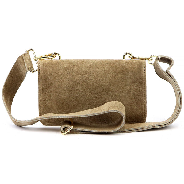 Luka 24-077 taupe zomšinės odos rankinė taupe
