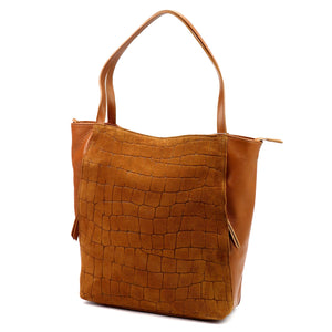 Luka 26-162 CROCO camel-2 natūralios odos rankinė camel-2