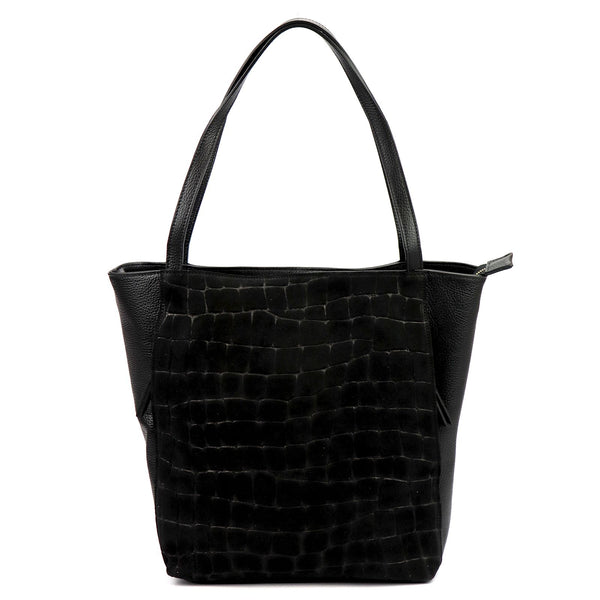 Luka 26-162 CROCO juoda odinė rankinė czarny