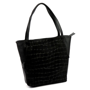 Luka 26-162 CROCO juoda odinė rankinė czarny