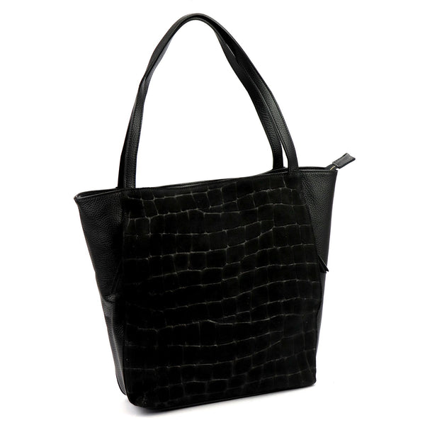 Luka 26-162 CROCO juoda odinė rankinė czarny