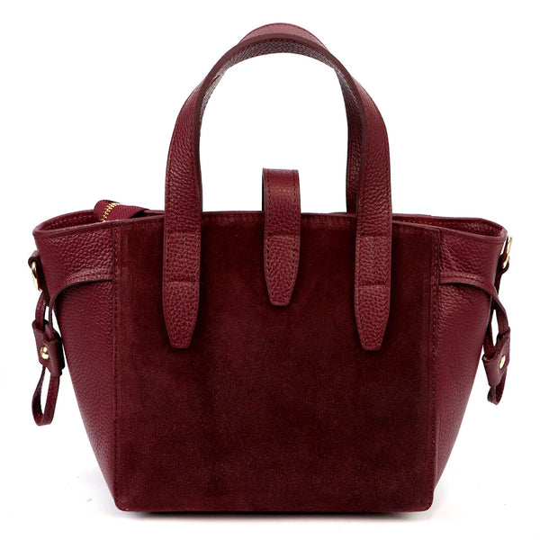 Luka 24-092 bordo spalvos odinė rankinė bordo