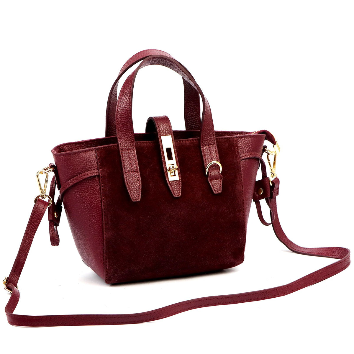 Luka 24-092 bordo spalvos odinė rankinė bordo