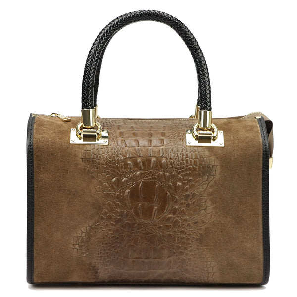 Luka 25-088 CROCO moka natūralios odos rankinė mokka