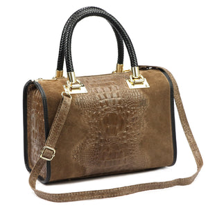 Luka 25-088 CROCO moka natūralios odos rankinė mokka