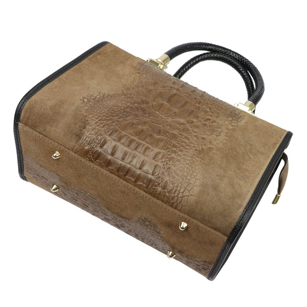 Luka 25-088 CROCO moka natūralios odos rankinė mokka