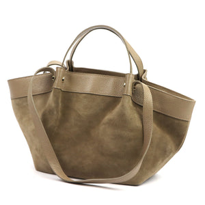 Camilla PREMIUM 10.025 tamsiai pilkai rusva odinė rankinė taupe scuro
