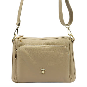 Luka 26-008 DOLLARO FL taupe natūralios odos rankinė taupe
