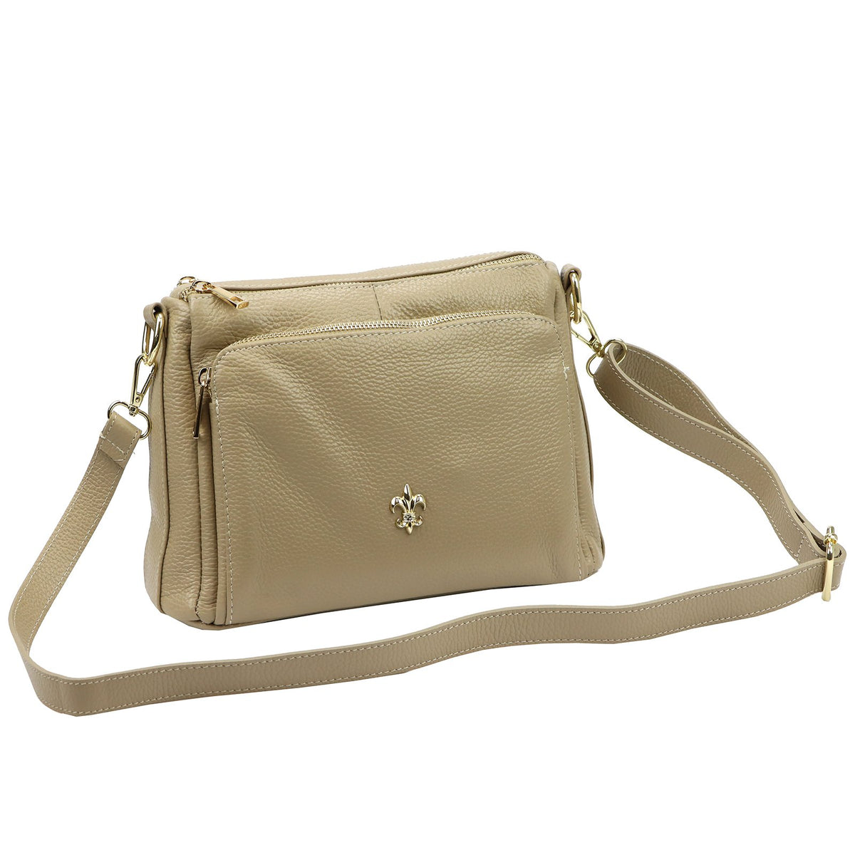 Luka 26-008 DOLLARO FL taupe natūralios odos rankinė taupe