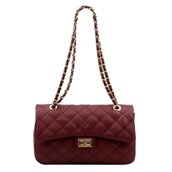 Camilla PREMIUM 10.018 MIDI SAVAGE bordo natūralios odos rankinė bordo