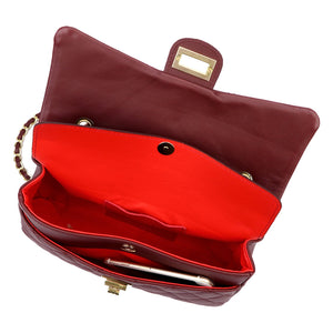 Camilla PREMIUM 10.018 MIDI SAVAGE bordo natūralios odos rankinė bordo