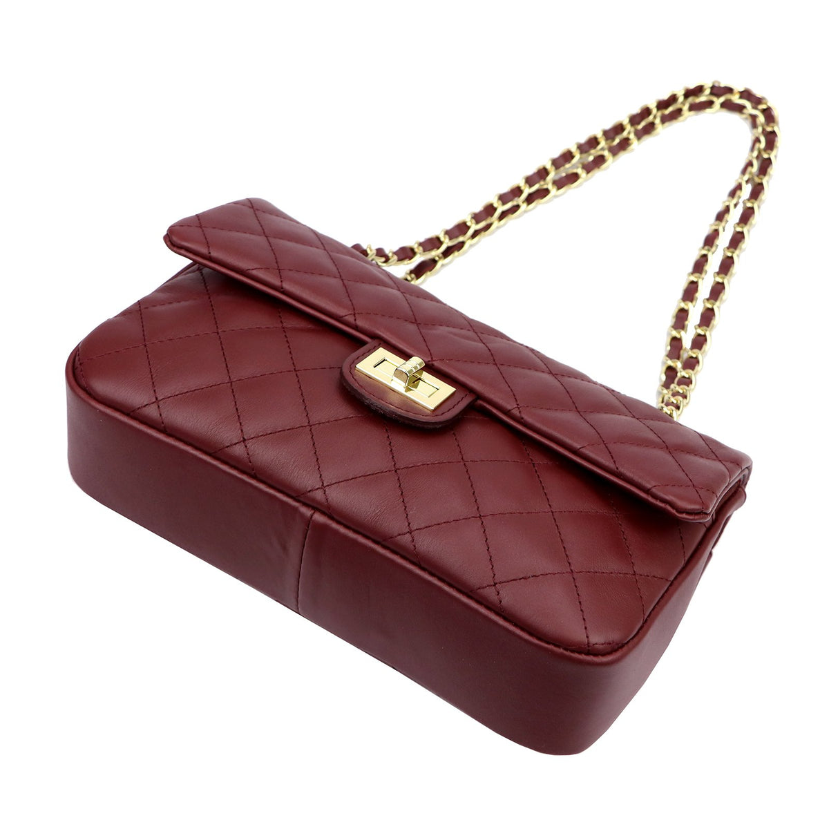 Camilla PREMIUM 10.018 MIDI SAVAGE bordo natūralios odos rankinė bordo