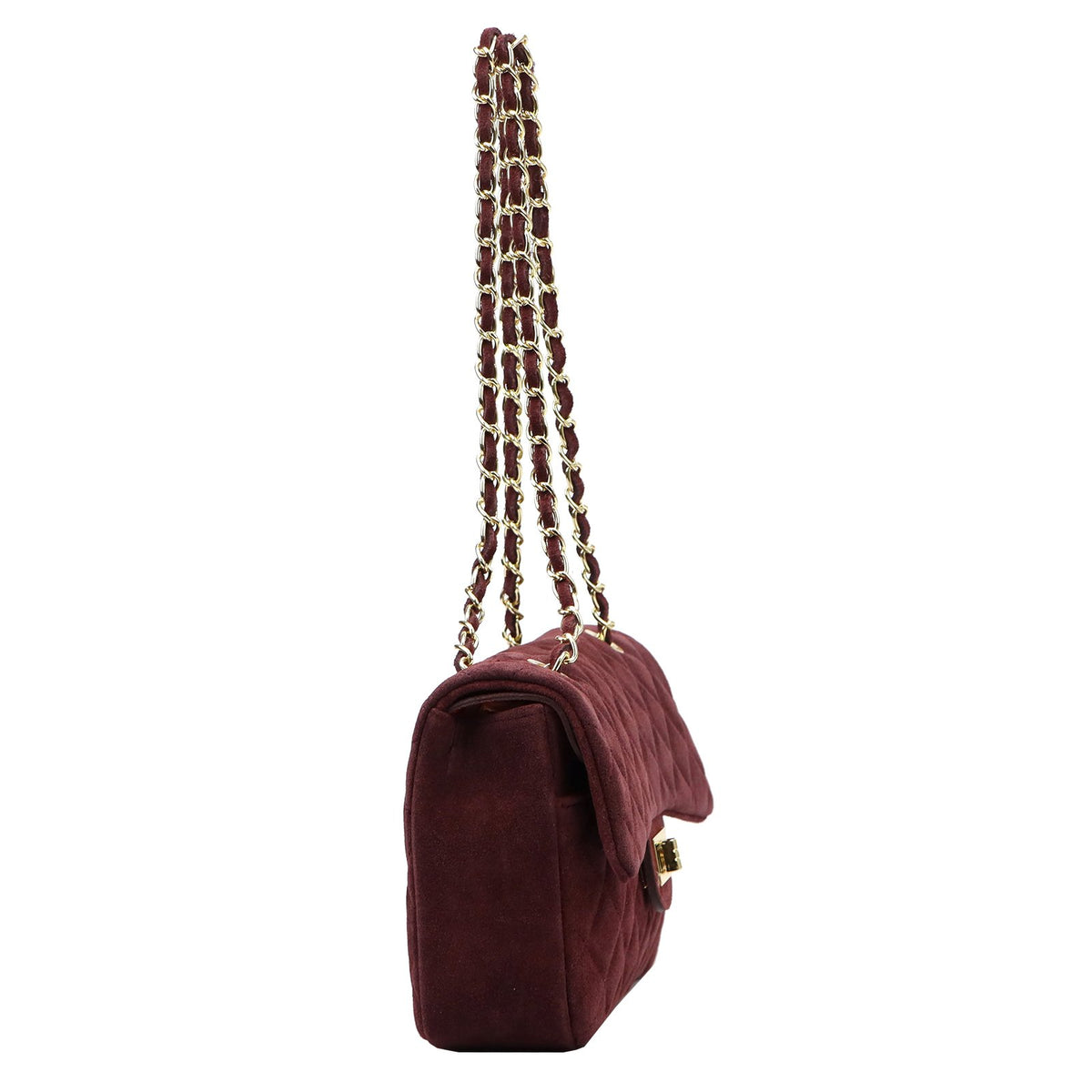 Camilla PREMIUM 10.017 MIDI bordo zomšinės odos rankinė bordo