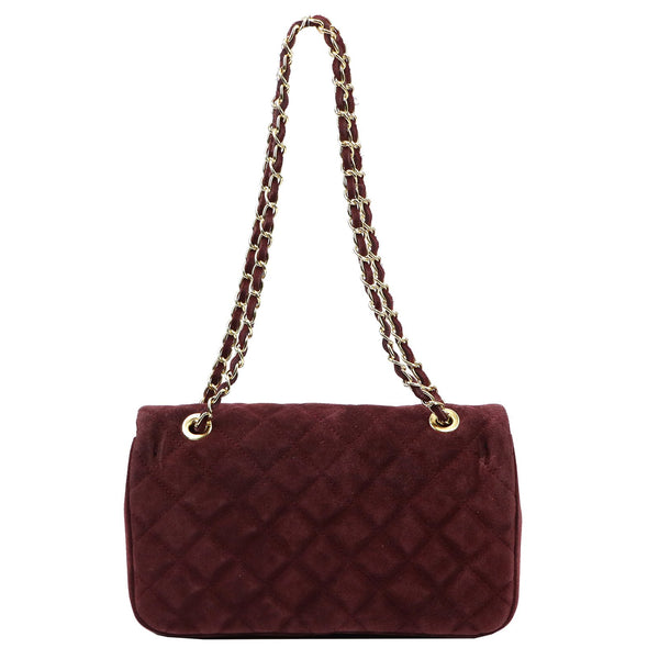 Camilla PREMIUM 10.017 MIDI bordo zomšinės odos rankinė bordo