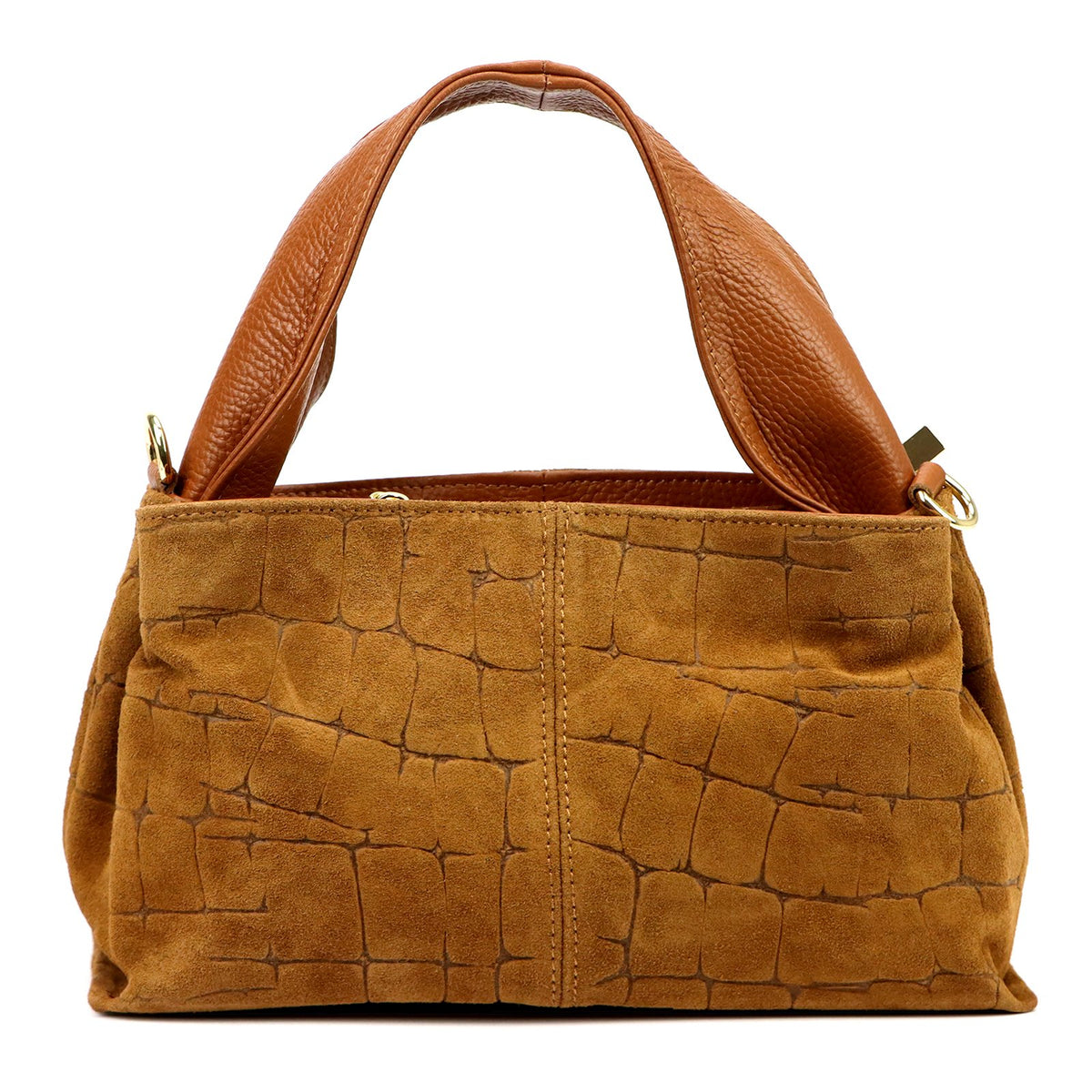 Luka 24-058 CROCO camel-2 natūralios odos rankinė camel-2