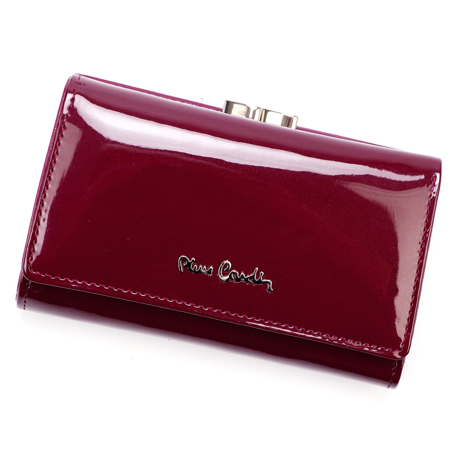 Pierre Cardin 07 SHINY 108 violetinė piniginė fioletowy