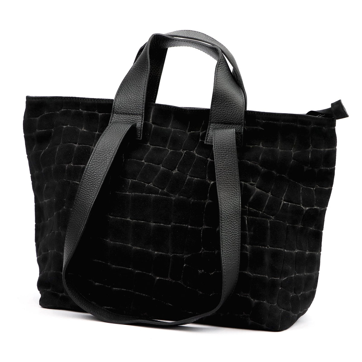 Luka 25-077 CROCO juoda odinė rankinė czarny