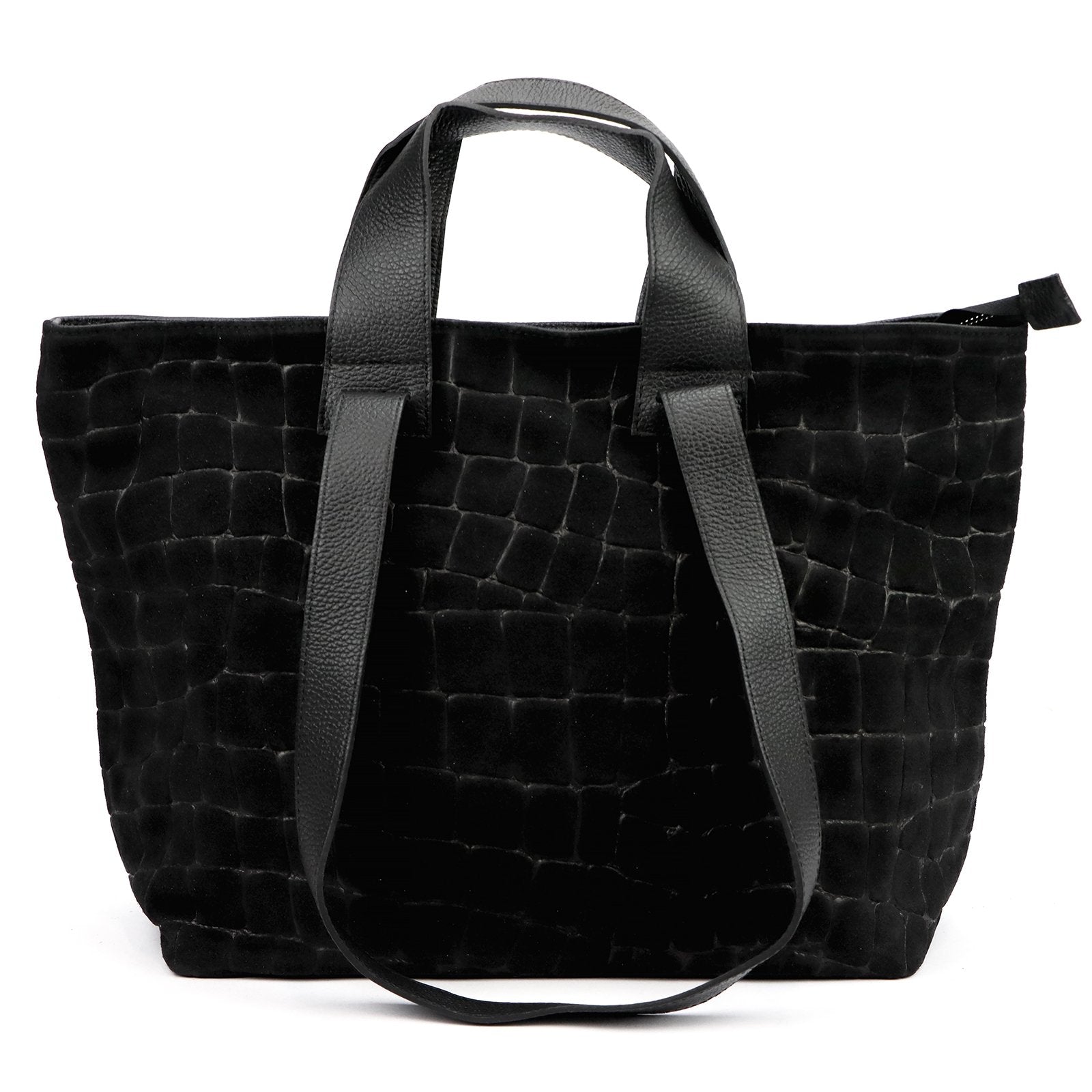 Luka 25-077 CROCO juoda odinė rankinė czarny