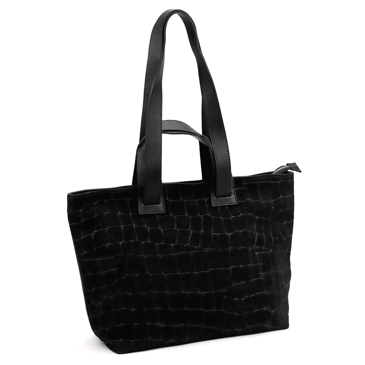 Luka 25-077 CROCO juoda odinė rankinė czarny