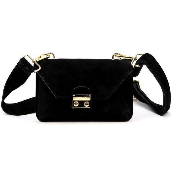 Luka 24-077 juoda zomšinės odos rankinė czarny