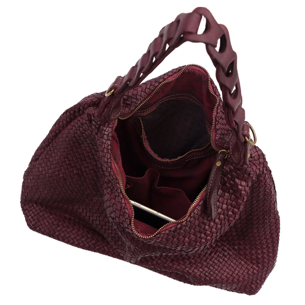 VS 081 bordo natūralios odos rankinė burgund