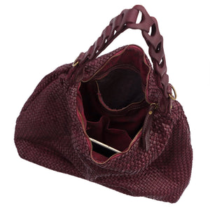 VS 081 bordo natūralios odos rankinė burgund