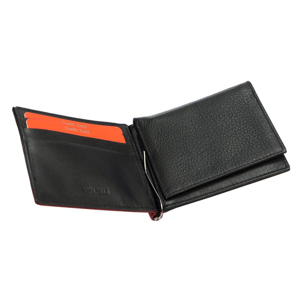 Pierre Cardin TILAK37 9 juoda ir raudona odinė piniginė czarny + czerwony