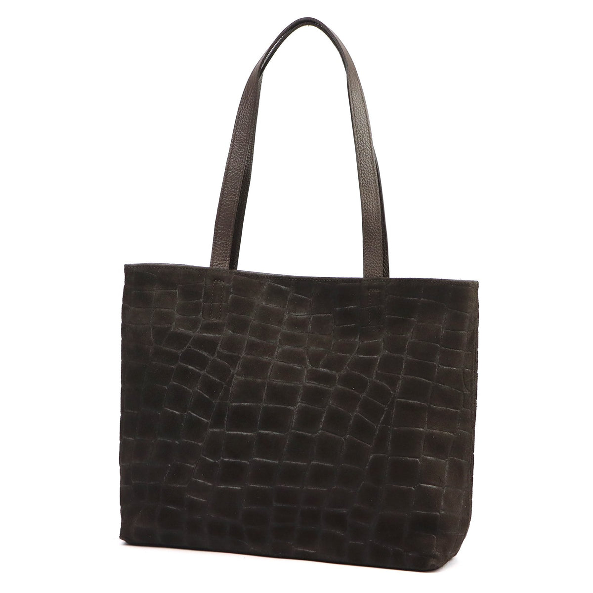 Luka 26-158 CROCO DOUBLE tamsiai ruda odinė rankinė ciemny brąz