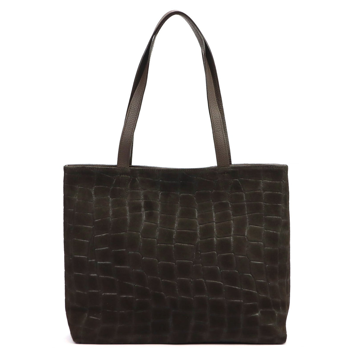 Luka 26-158 CROCO DOUBLE tamsiai ruda odinė rankinė ciemny brąz