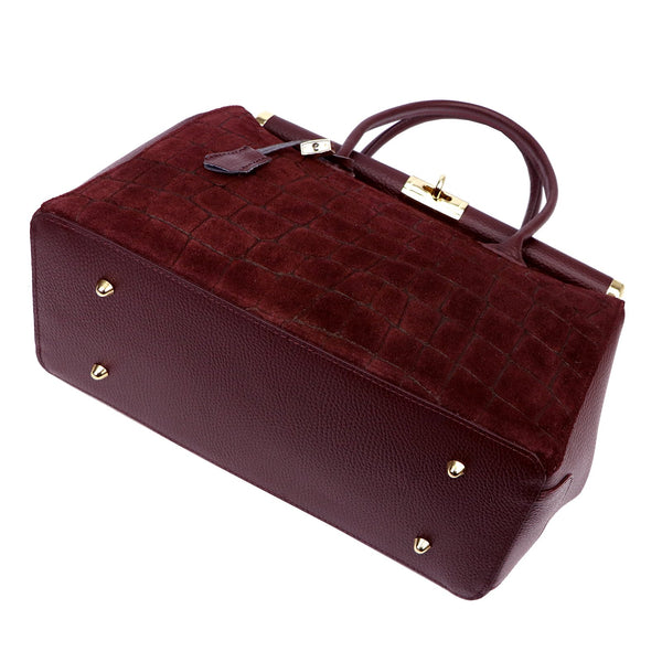 Luka 26-002-2 CROCO bordo odinė rankinė bordo