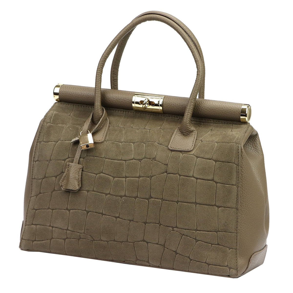 Luka 26-002-2 CROCO taupe odinė rankinė taupe