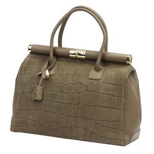 Luka 26-002-2 CROCO taupe odinė rankinė taupe