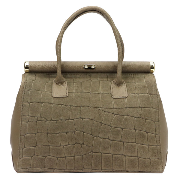 Luka 26-002-2 CROCO taupe odinė rankinė taupe