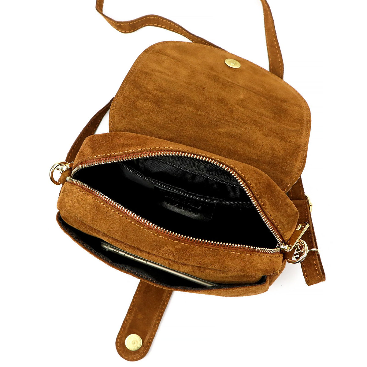 Luka 24-099 ruda zomšinės odos rankinė brązowy