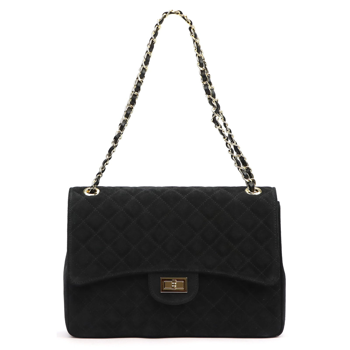 Camilla PREMIUM 10.023 MAXI (10.017) juoda zomšinė odinė rankinė czarny