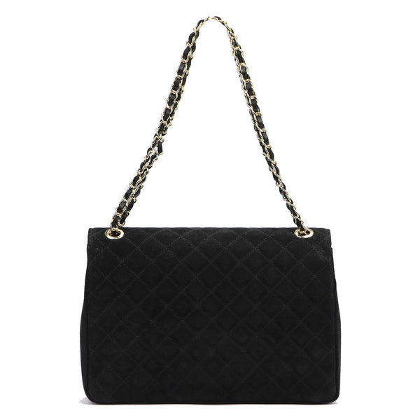 Camilla PREMIUM 10.023 MAXI (10.017) juoda zomšinė odinė rankinė czarny