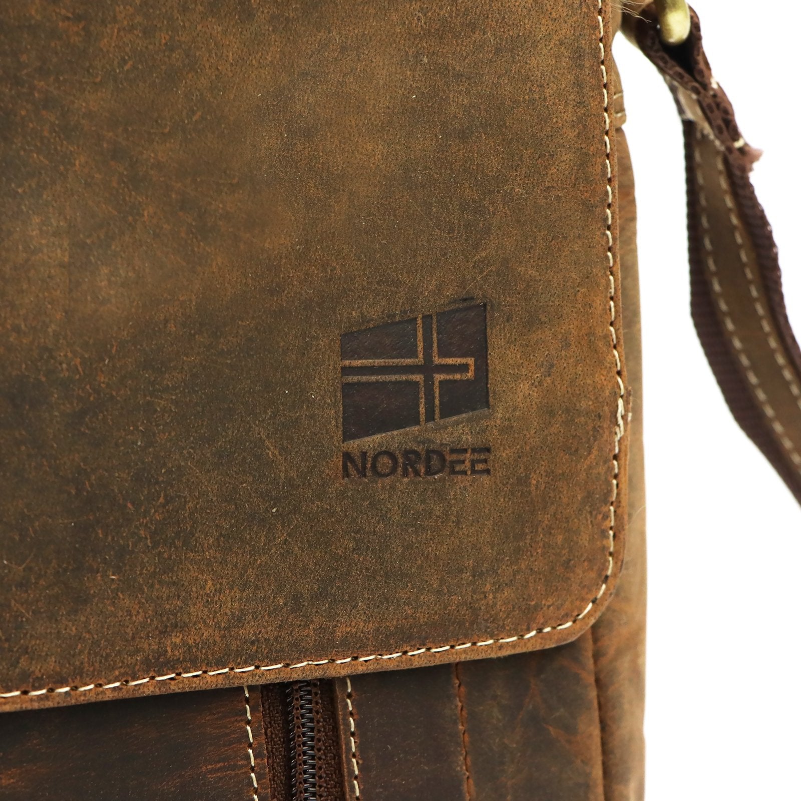 Nordee DOH-GM-11 konjako spalvos natūralios odos rankinė cognac