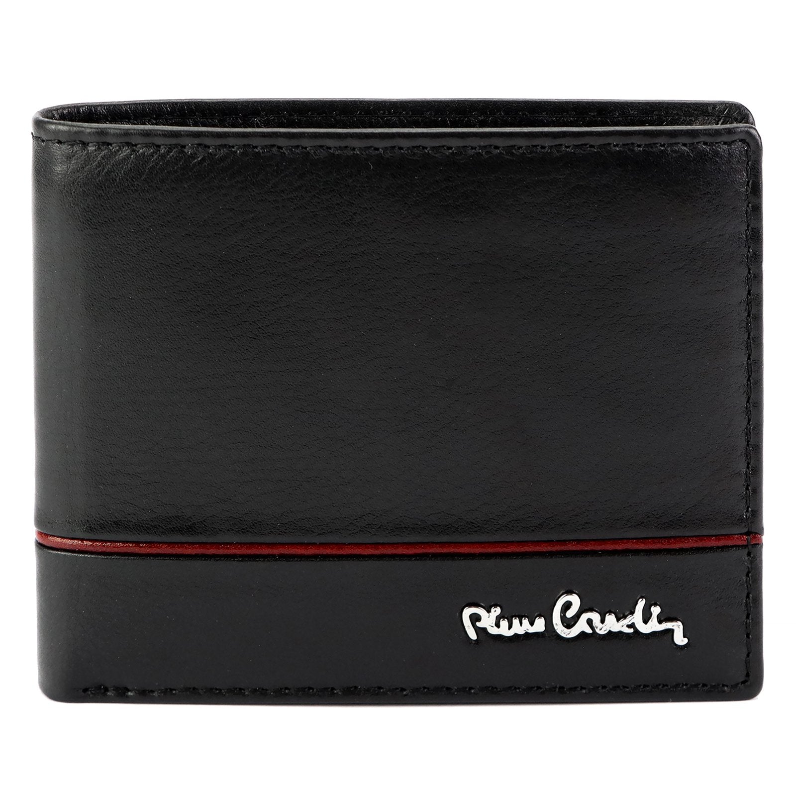 Pierre Cardin YS605 8825 juoda ir raudona piniginė czarny + czerwony
