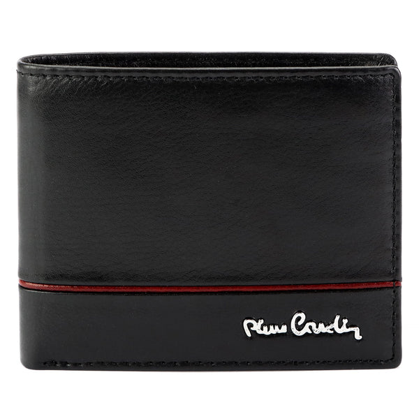 Pierre Cardin YS605 8825 juoda ir raudona piniginė czarny + czerwony
