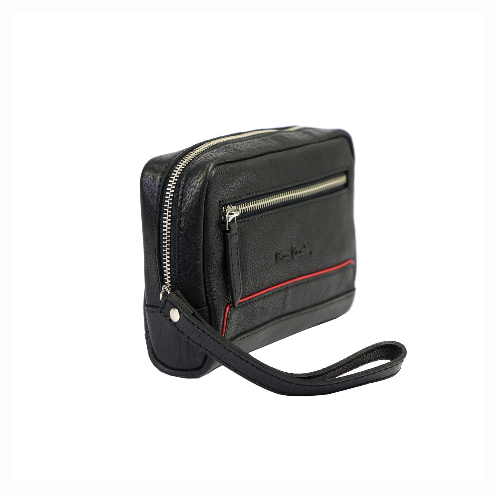 Pierre Cardin YS12 2800 juoda ir raudona odinė sasetė czarny + czerwony