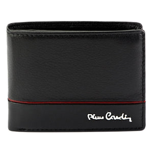 Pierre Cardin YS605 323 juoda ir raudona piniginė czarny + czerwony